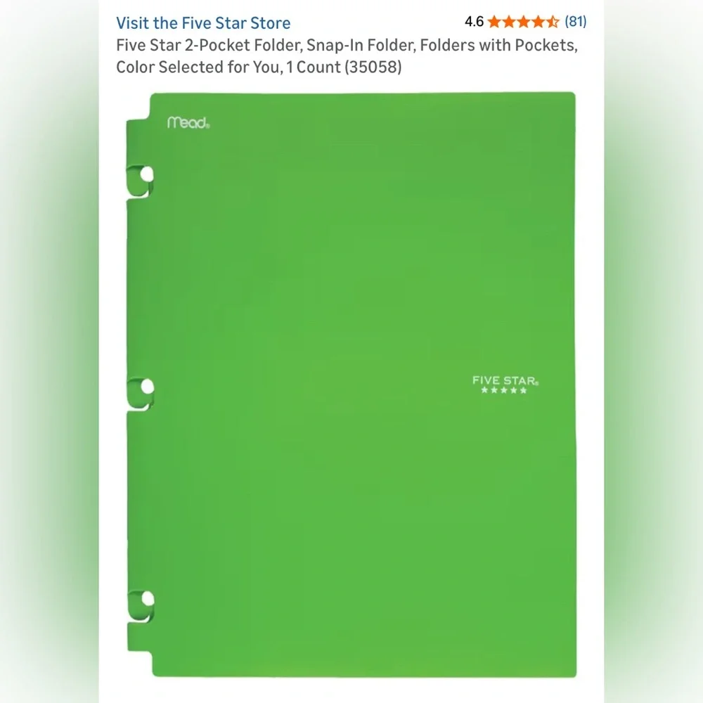 Five Star Purple Folder- 2 Count